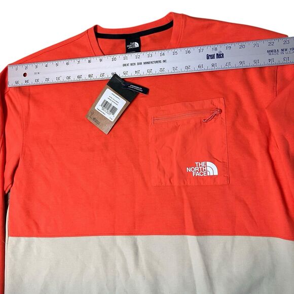 The North Face Mens L Tech Crew Sweatshirt Orange Pullover Outdoor Gorpcore NEW - Picture 9 of 15